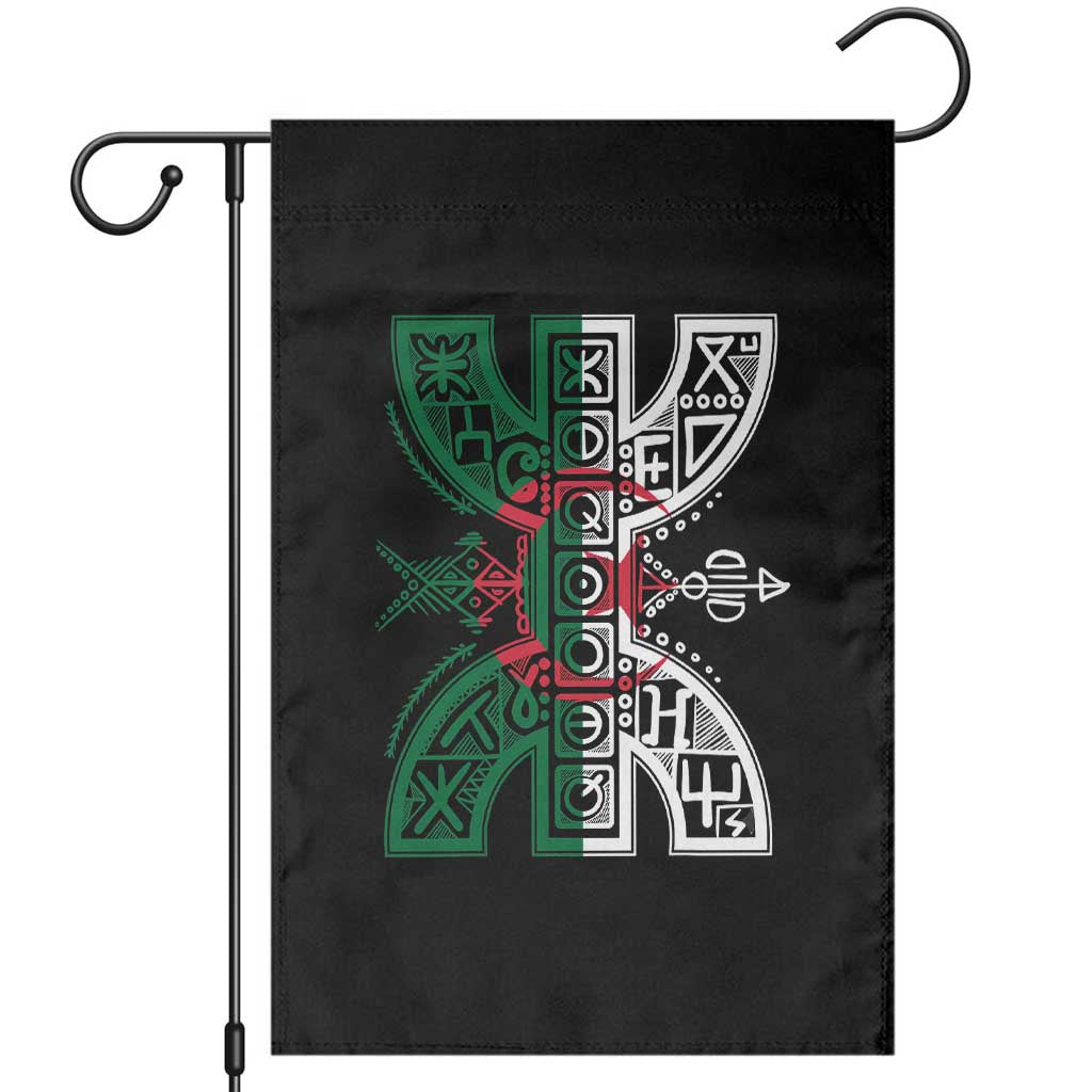 Algeria Amazigh Berber Yaz Symbol Algerian Flag Heritage Graphic Garden Flag Traditional North African Tribal Culture Art TS02 Black Print Your Wear