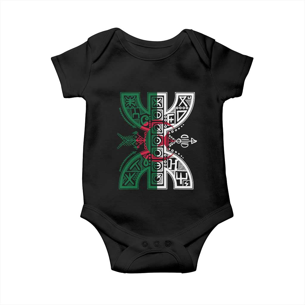Algeria Amazigh Berber Yaz Symbol Algerian Flag Heritage Graphic Baby Onesie Traditional North African Tribal Culture Art