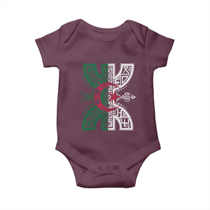 Algeria Amazigh Berber Yaz Symbol Algerian Flag Heritage Graphic Baby Onesie Traditional North African Tribal Culture Art