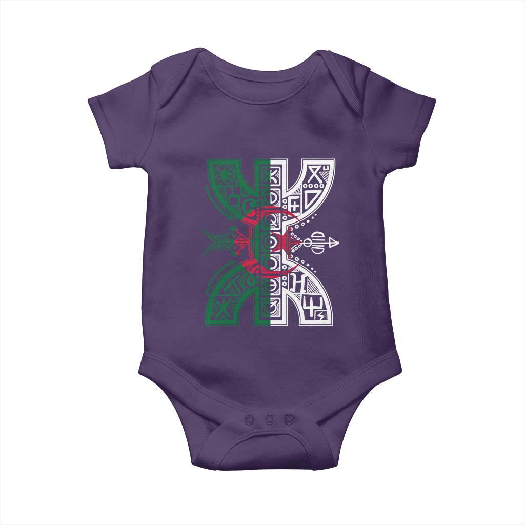 Algeria Amazigh Berber Yaz Symbol Algerian Flag Heritage Graphic Baby Onesie Traditional North African Tribal Culture Art