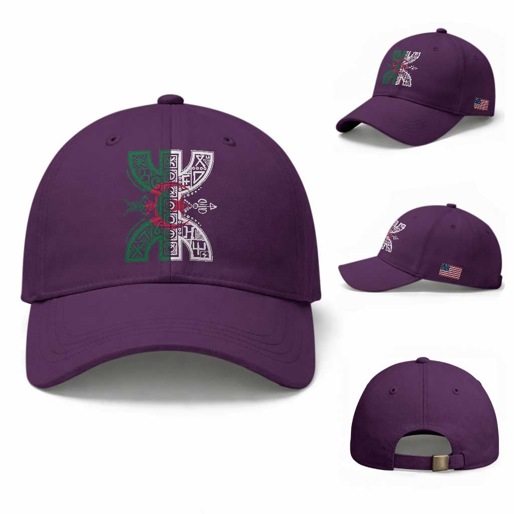 Algeria Amazigh Berber Yaz Symbol Algerian Flag Heritage Graphic Baseball Cap Traditional North African Tribal Culture Art