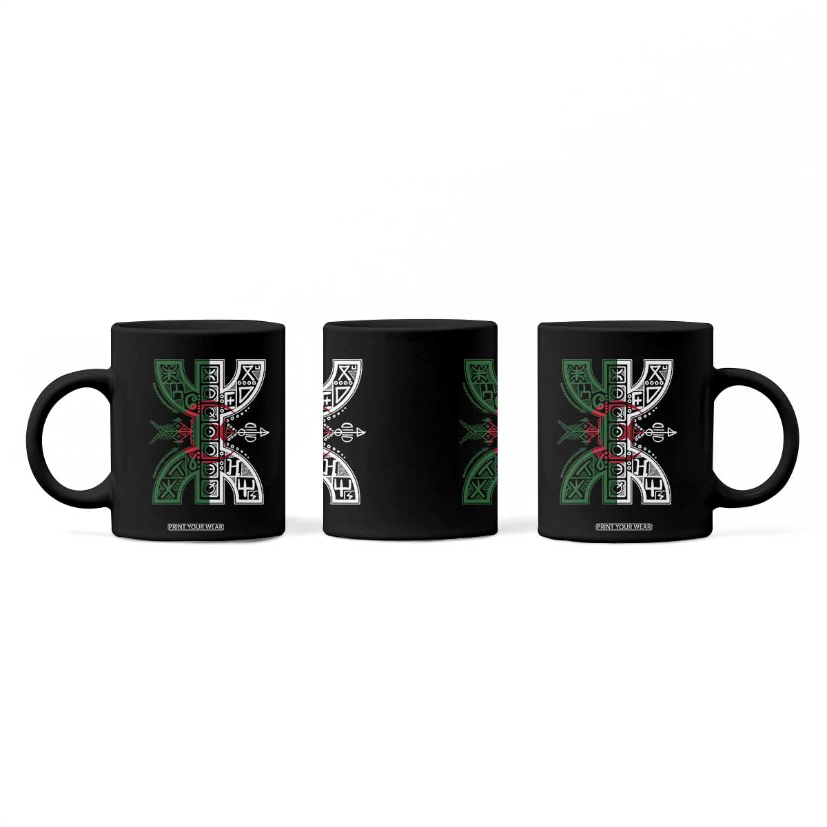 Algeria Amazigh Berber Yaz Symbol Algerian Flag Heritage Graphic Coffee Mug Traditional North African Tribal Culture Art TS02 Print Your Wear