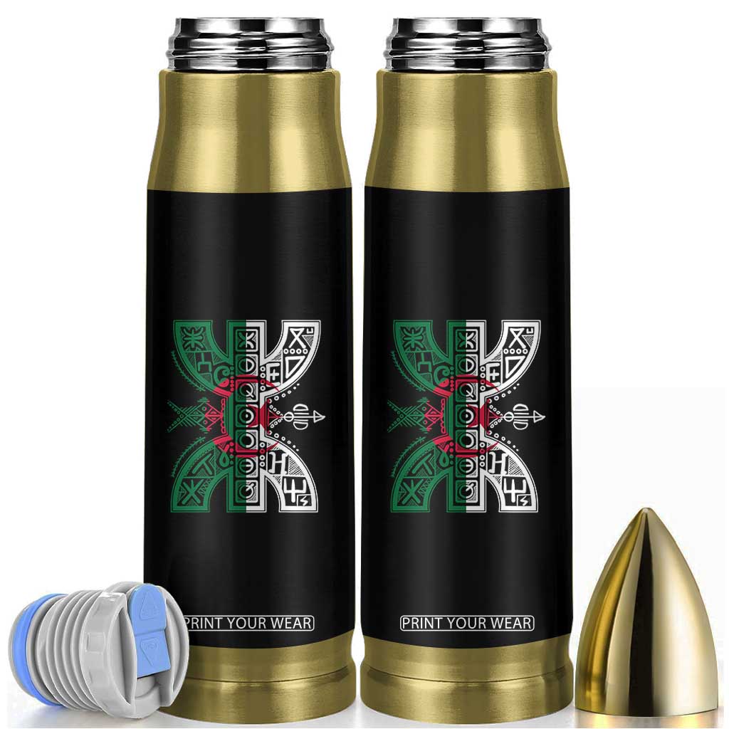 Algeria Amazigh Berber Yaz Symbol Algerian Flag Heritage Graphic Bullet Tumbler Traditional North African Tribal Culture Art TS02 Black Print Your Wear