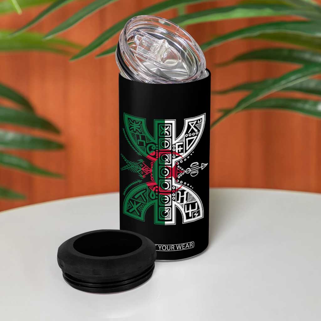 Algeria Amazigh Berber Yaz Symbol Algerian Flag Heritage Graphic 4 in 1 Can Cooler Tumbler Traditional North African Tribal Culture Art TS02 Print Your Wear