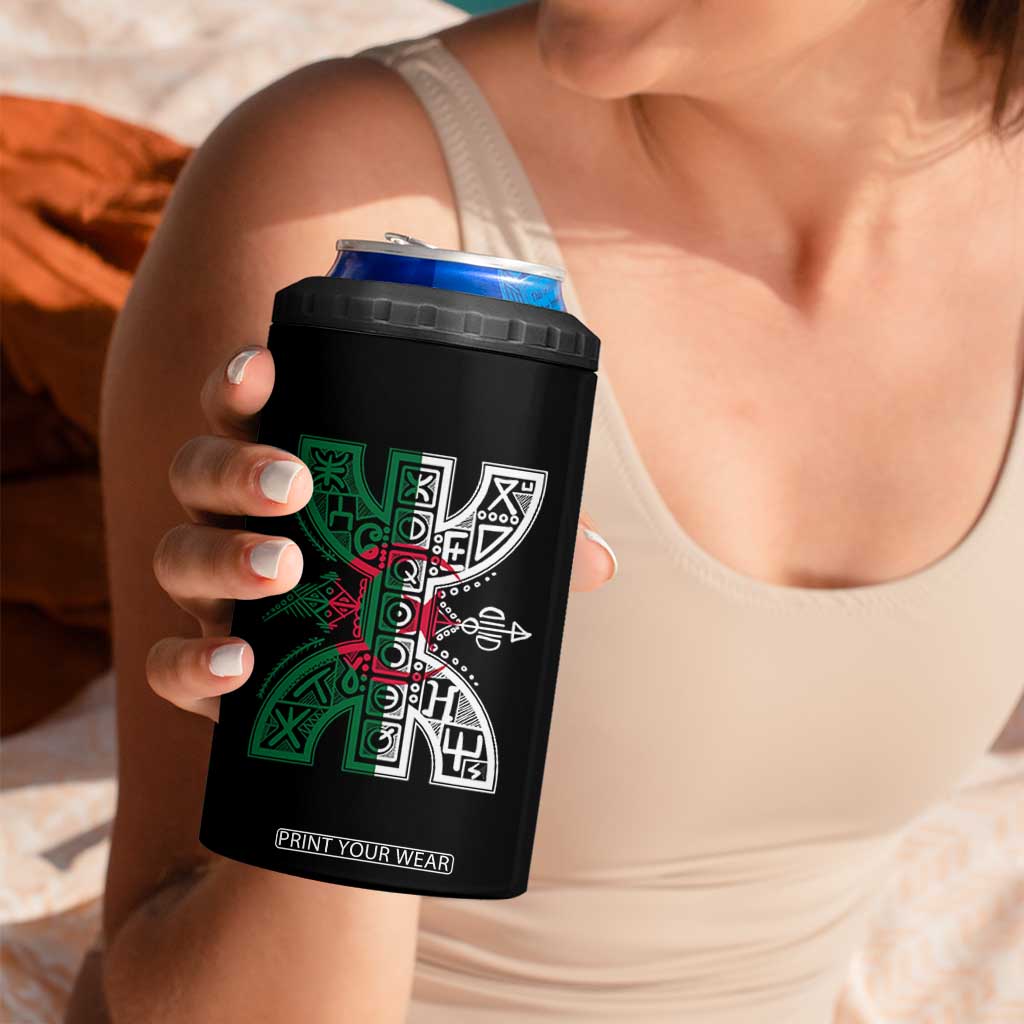 Algeria Amazigh Berber Yaz Symbol Algerian Flag Heritage Graphic 4 in 1 Can Cooler Tumbler Traditional North African Tribal Culture Art TS02 Print Your Wear