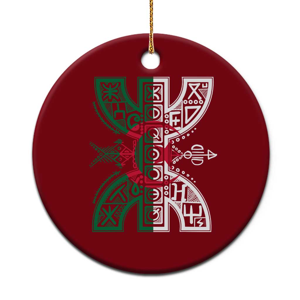 Algeria Amazigh Berber Yaz Symbol Algerian Flag Heritage Graphic Ceramic Ornament Traditional North African Tribal Culture Art TS02 1pc Red Print Your Wear