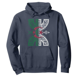 Algeria Amazigh Berber Yaz Symbol Algerian Flag Heritage Graphic Hoodie Traditional North African Tribal Culture Art