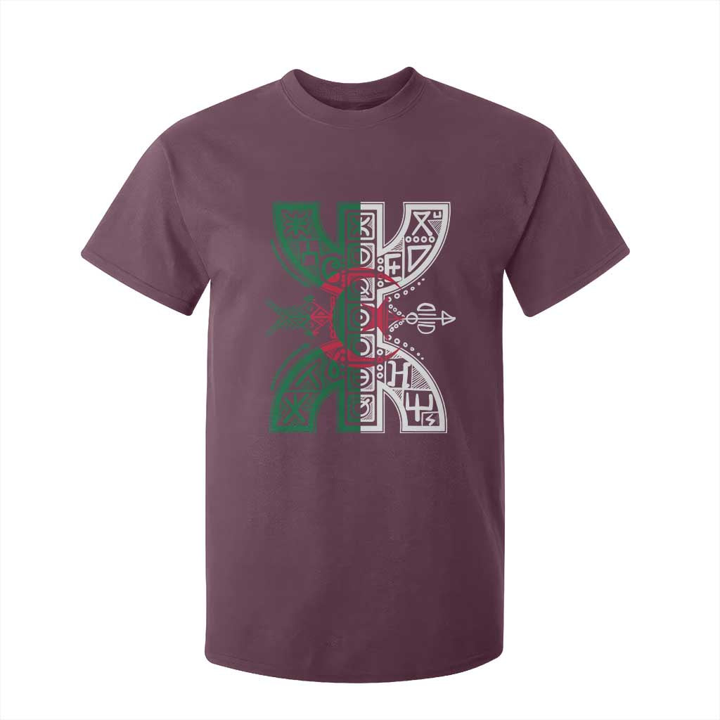 Algeria Amazigh Berber Yaz Symbol Algerian Flag Heritage Graphic T Shirt For Kid Traditional North African Tribal Culture Art