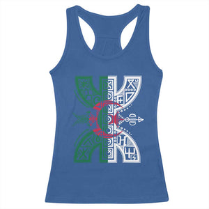 Algeria Amazigh Berber Yaz Symbol Algerian Flag Heritage Graphic Racerback Tank Top Traditional North African Tribal Culture Art