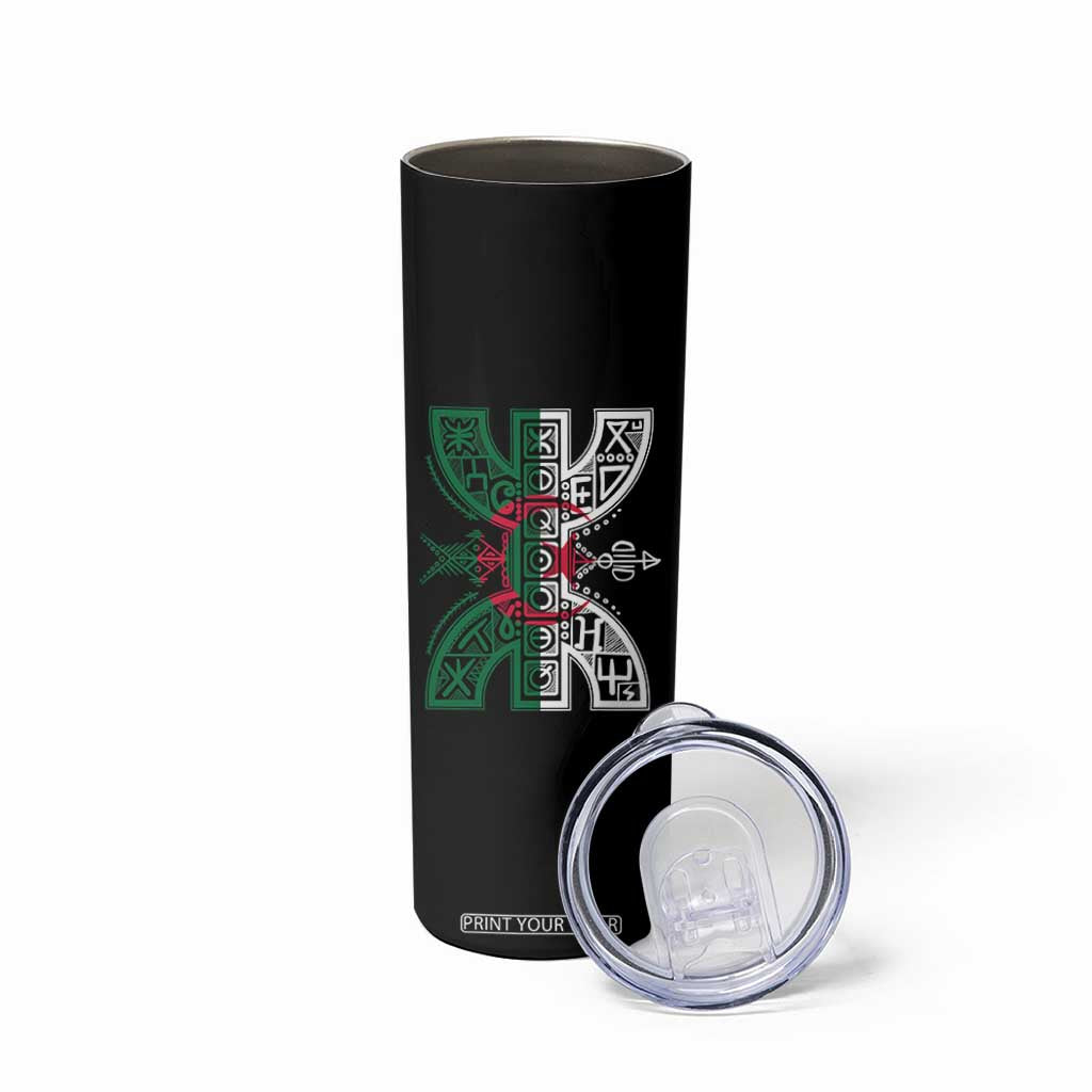 Algeria Amazigh Berber Yaz Symbol Algerian Flag Heritage Graphic Skinny Tumbler Traditional North African Tribal Culture Art TS02 Print Your Wear