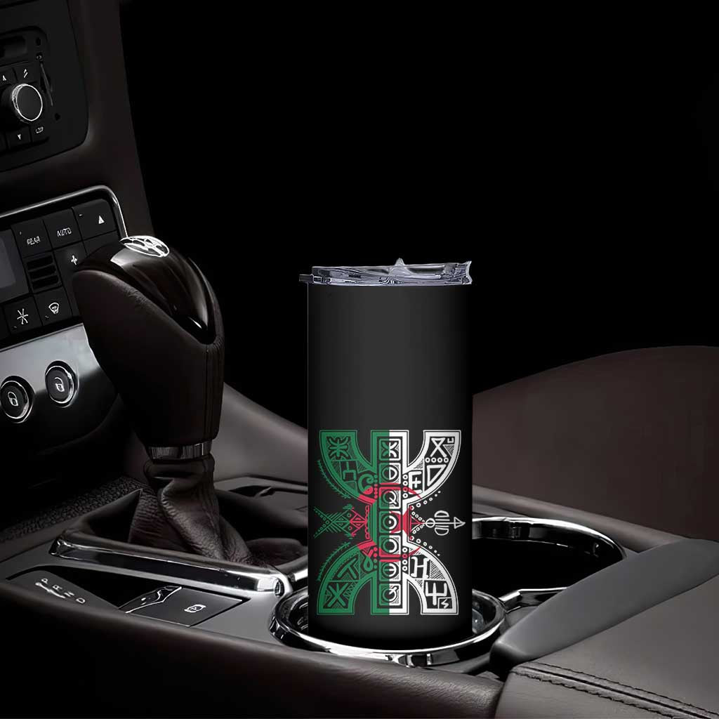 Algeria Amazigh Berber Yaz Symbol Algerian Flag Heritage Graphic Skinny Tumbler Traditional North African Tribal Culture Art TS02 Print Your Wear