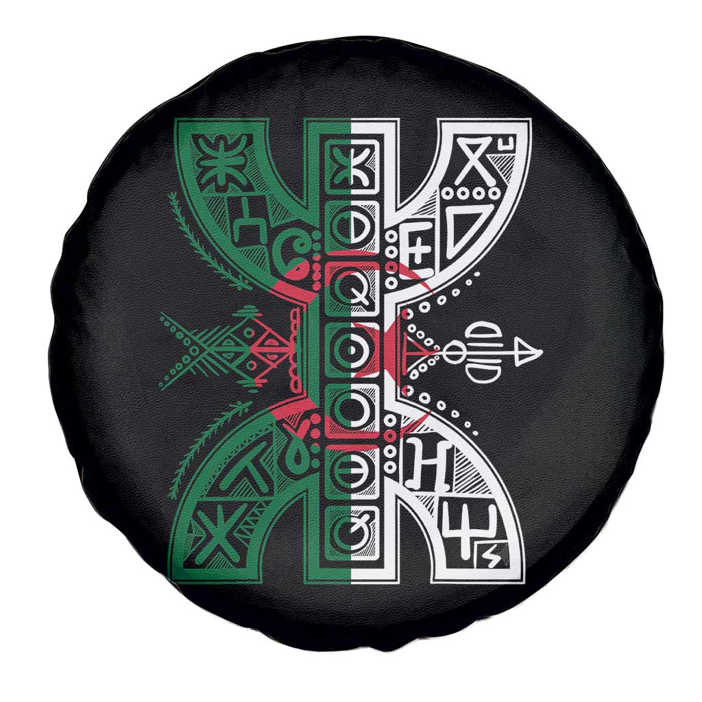 Algeria Amazigh Berber Yaz Symbol Algerian Flag Heritage Graphic Spare Tire Cover Traditional North African Tribal Culture Art TS02 Print Your Wear
