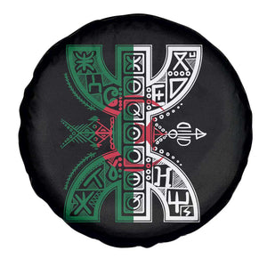 Algeria Amazigh Berber Yaz Symbol Algerian Flag Heritage Graphic Spare Tire Cover Traditional North African Tribal Culture Art TS02 Print Your Wear
