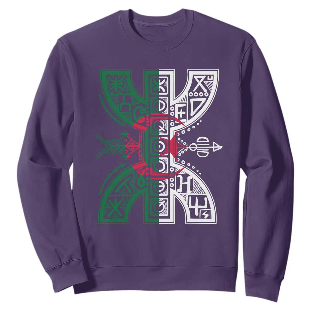 Algeria Amazigh Berber Yaz Symbol Algerian Flag Heritage Graphic Sweatshirt Traditional North African Tribal Culture Art