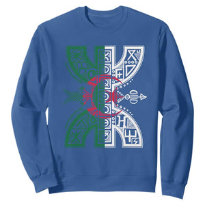 Algeria Amazigh Berber Yaz Symbol Algerian Flag Heritage Graphic Sweatshirt Traditional North African Tribal Culture Art