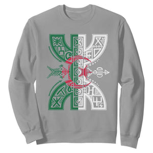 Algeria Amazigh Berber Yaz Symbol Algerian Flag Heritage Graphic Sweatshirt Traditional North African Tribal Culture Art