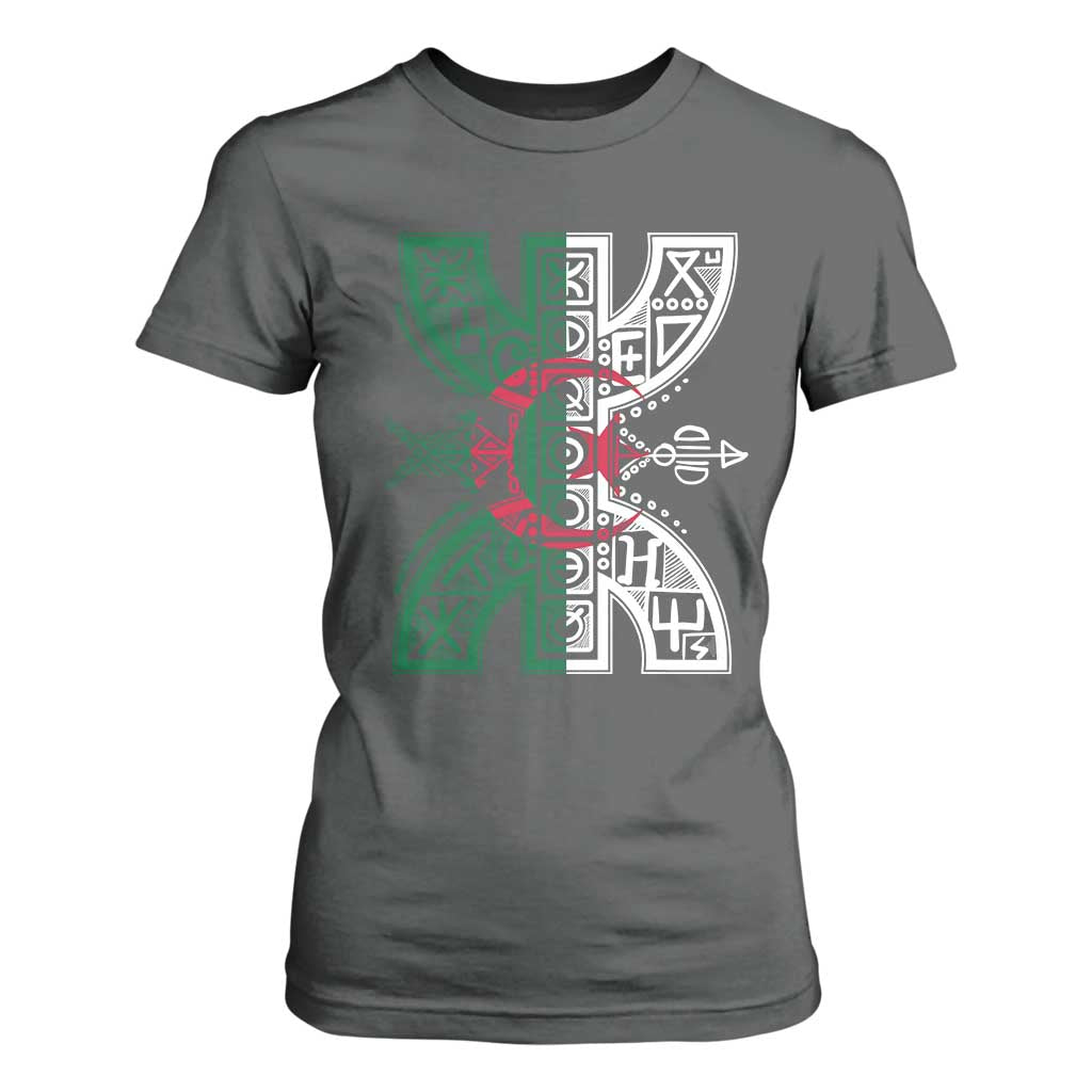 Algeria Amazigh Berber Yaz Symbol Algerian Flag Heritage Graphic T Shirt For Women Traditional North African Tribal Culture Art