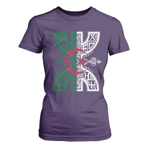 Algeria Amazigh Berber Yaz Symbol Algerian Flag Heritage Graphic T Shirt For Women Traditional North African Tribal Culture Art