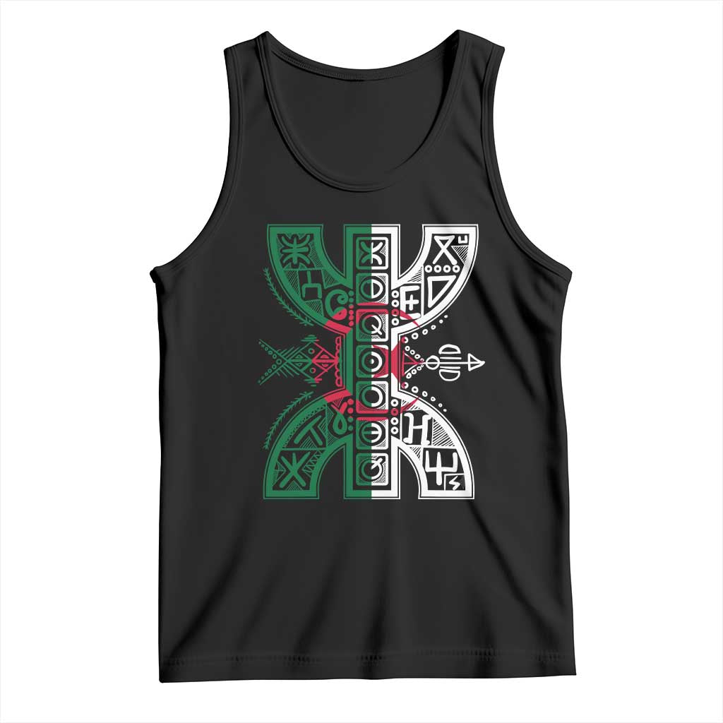 Algeria Amazigh Berber Yaz Symbol Algerian Flag Heritage Graphic Tank Top Traditional North African Tribal Culture Art