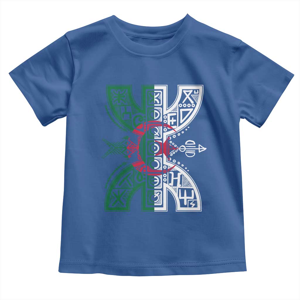 Algeria Amazigh Berber Yaz Symbol Algerian Flag Heritage Graphic Toddler T Shirt Traditional North African Tribal Culture Art