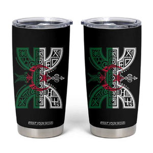 Algeria Amazigh Berber Yaz Symbol Algerian Flag Heritage Graphic Tumbler Cup Traditional North African Tribal Culture Art TS02 Black Print Your Wear