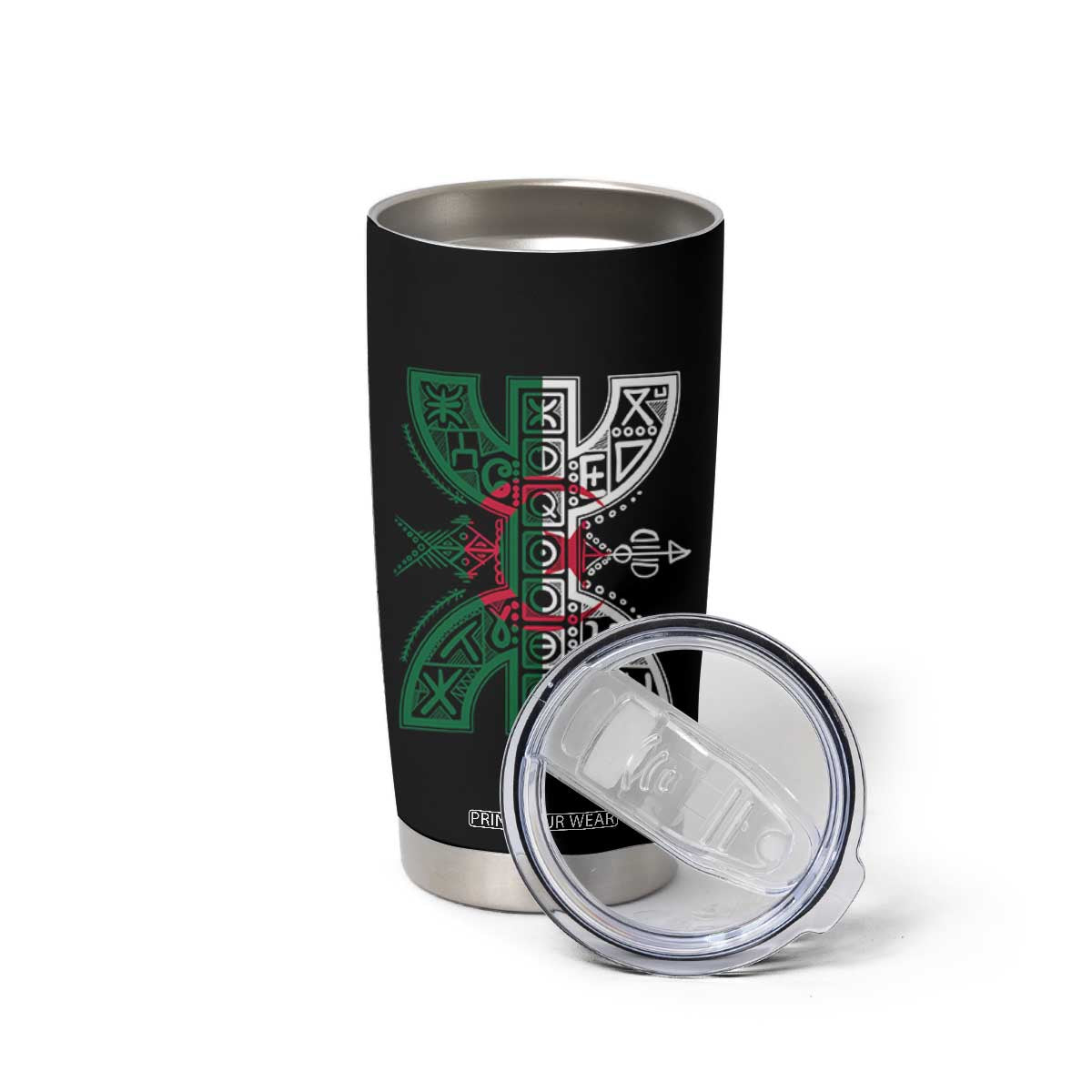 Algeria Amazigh Berber Yaz Symbol Algerian Flag Heritage Graphic Tumbler Cup Traditional North African Tribal Culture Art TS02 Print Your Wear