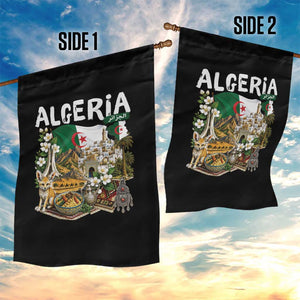 Algeria Algerian Culture and Landmarks Collage Graphic Garden Flag Proud Fennec Fox Heritage and Arabic Calligraphy TS02 Print Your Wear