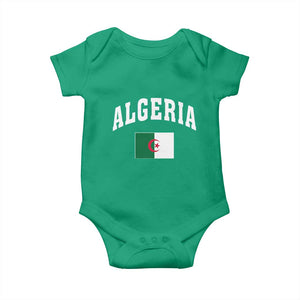 Classic Algeria Varsity Athletic Style Baby Onesie Proud Patriotic Algerian Flag