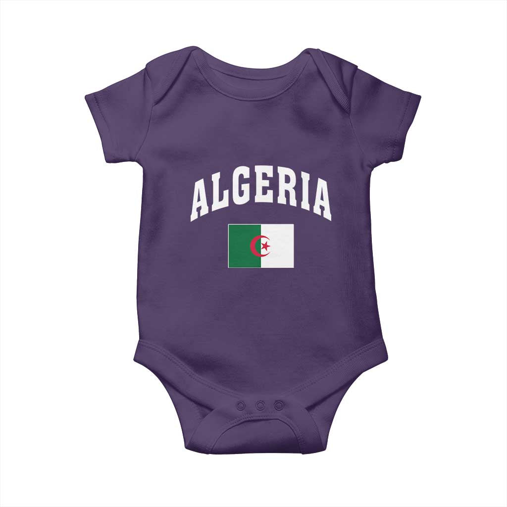 Classic Algeria Varsity Athletic Style Baby Onesie Proud Patriotic Algerian Flag