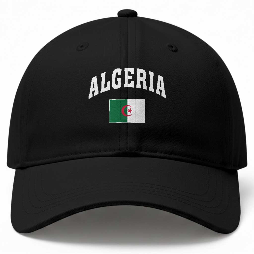 Classic Algeria Varsity Athletic Style Baseball Cap Proud Patriotic Algerian Flag
