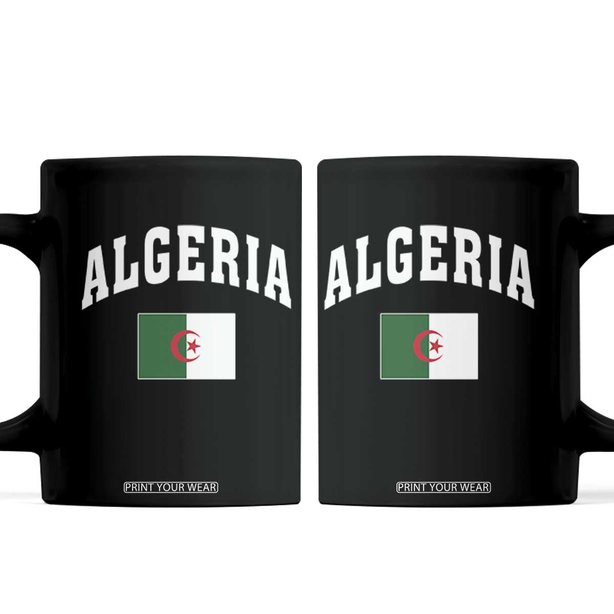 Classic Algeria Varsity Athletic Style Coffee Mug Proud Patriotic Algerian Flag