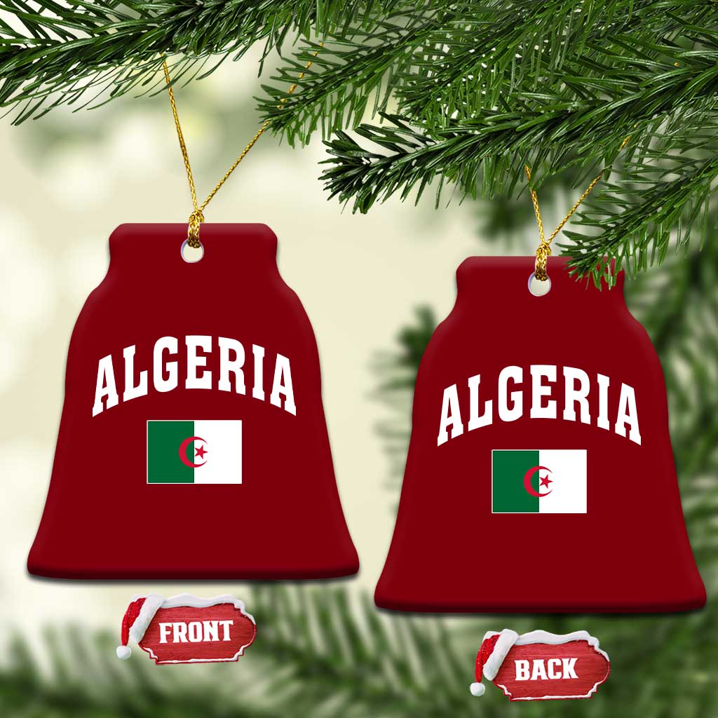 Classic Algeria Varsity Athletic Style Ceramic Ornament Proud Patriotic Algerian Flag