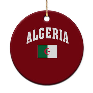 Classic Algeria Varsity Athletic Style Ceramic Ornament Proud Patriotic Algerian Flag