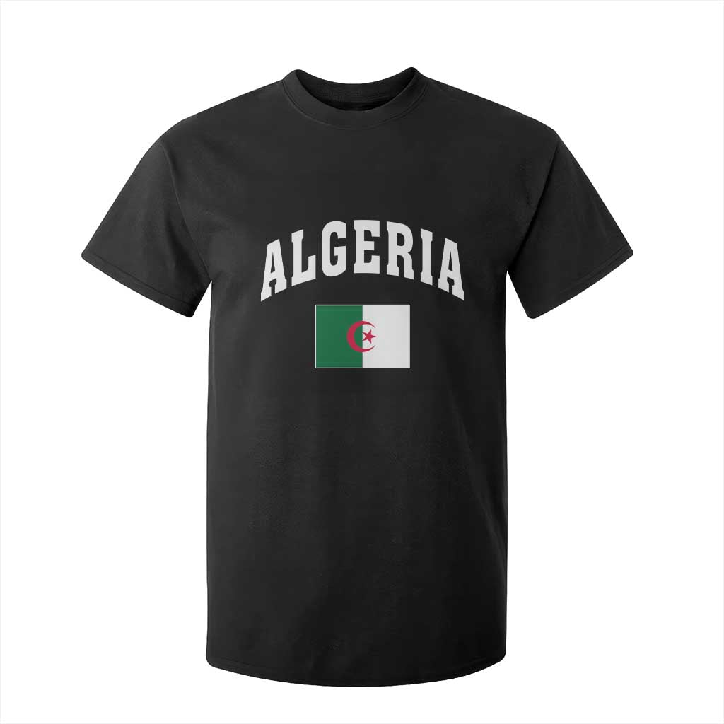 Classic Algeria Varsity Athletic Style T Shirt For Kid Proud Patriotic Algerian Flag TS02 Black Print Your Wear
