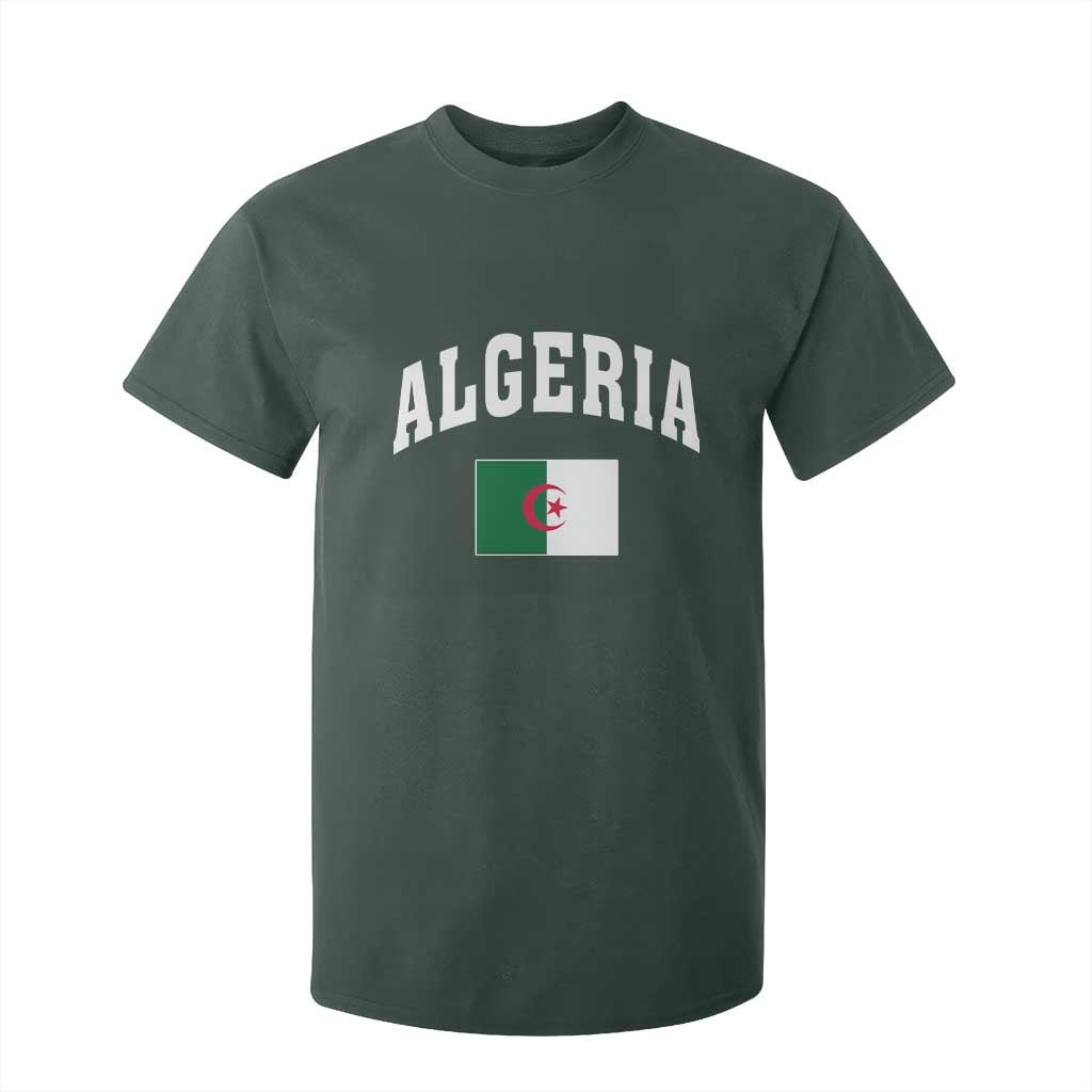 Classic Algeria Varsity Athletic Style T Shirt For Kid Proud Patriotic Algerian Flag
