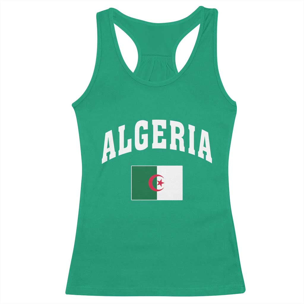 Classic Algeria Varsity Athletic Style Racerback Tank Top Proud Patriotic Algerian Flag