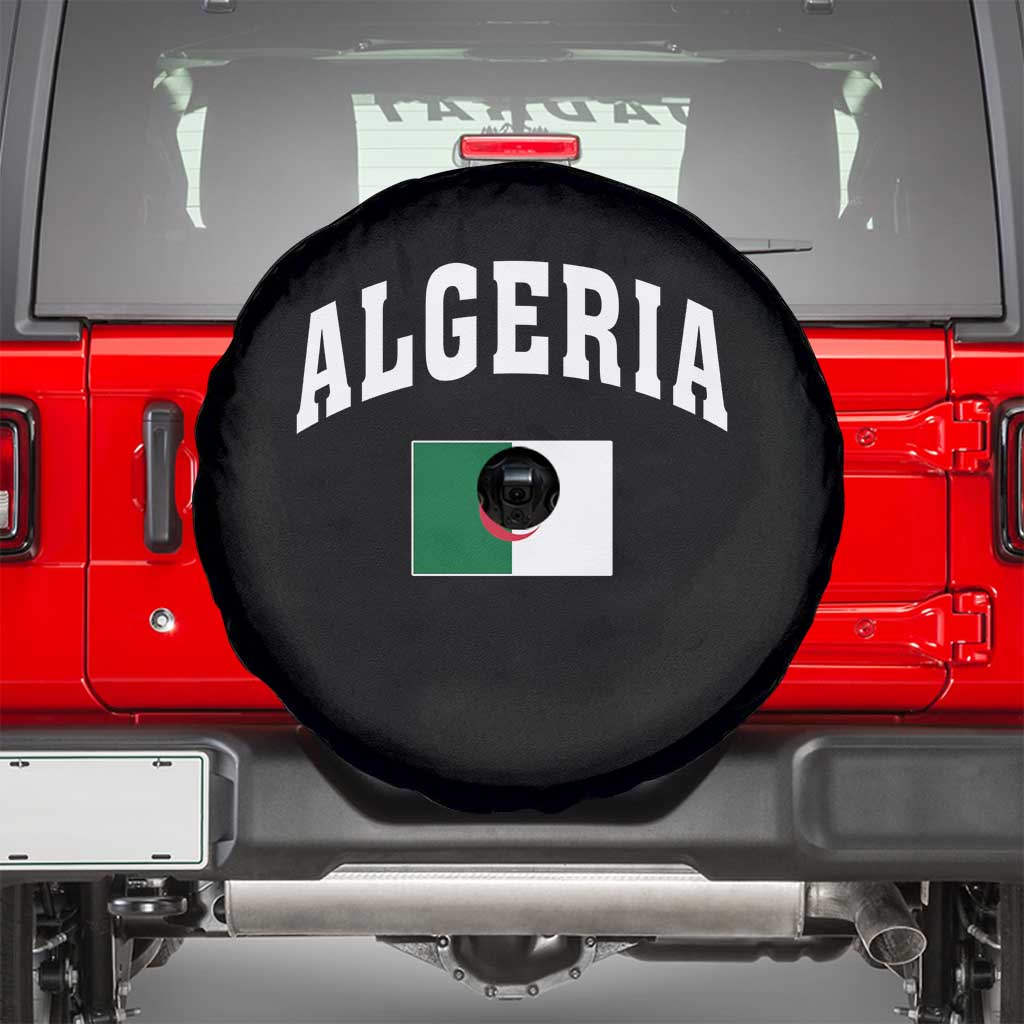 Classic Algeria Varsity Athletic Style Spare Tire Cover Proud Patriotic Algerian Flag
