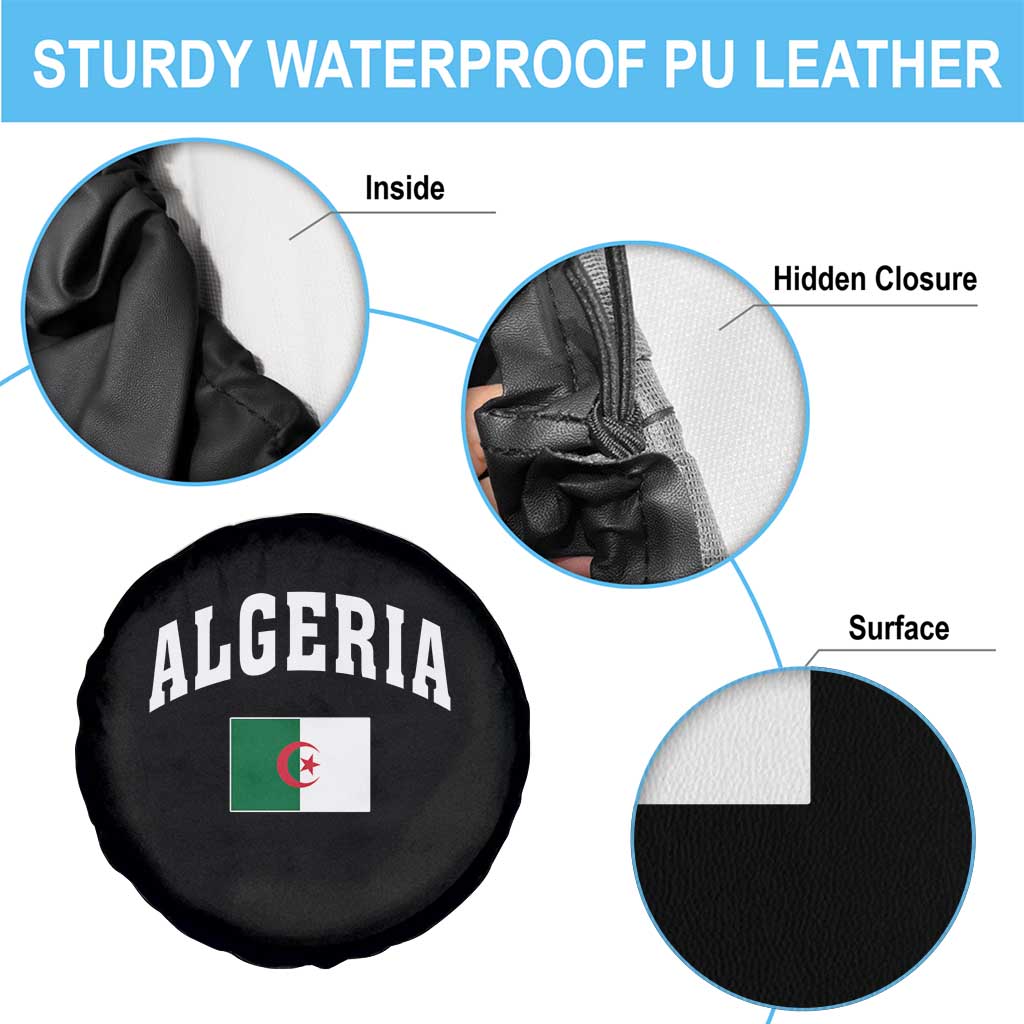 Classic Algeria Varsity Athletic Style Spare Tire Cover Proud Patriotic Algerian Flag