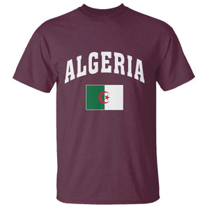 Classic Algeria Varsity Athletic Style T Shirt Proud Patriotic Algerian Flag