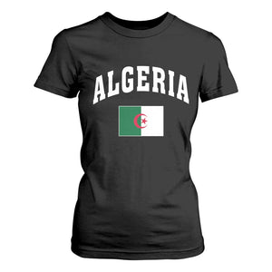 Classic Algeria Varsity Athletic Style T Shirt For Women Proud Patriotic Algerian Flag