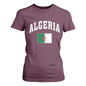 Classic Algeria Varsity Athletic Style T Shirt For Women Proud Patriotic Algerian Flag