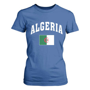 Classic Algeria Varsity Athletic Style T Shirt For Women Proud Patriotic Algerian Flag