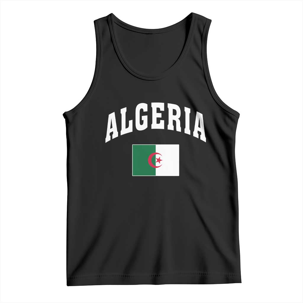 Classic Algeria Varsity Athletic Style Tank Top Proud Patriotic Algerian Flag TS02 Black Print Your Wear