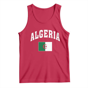 Classic Algeria Varsity Athletic Style Tank Top Proud Patriotic Algerian Flag
