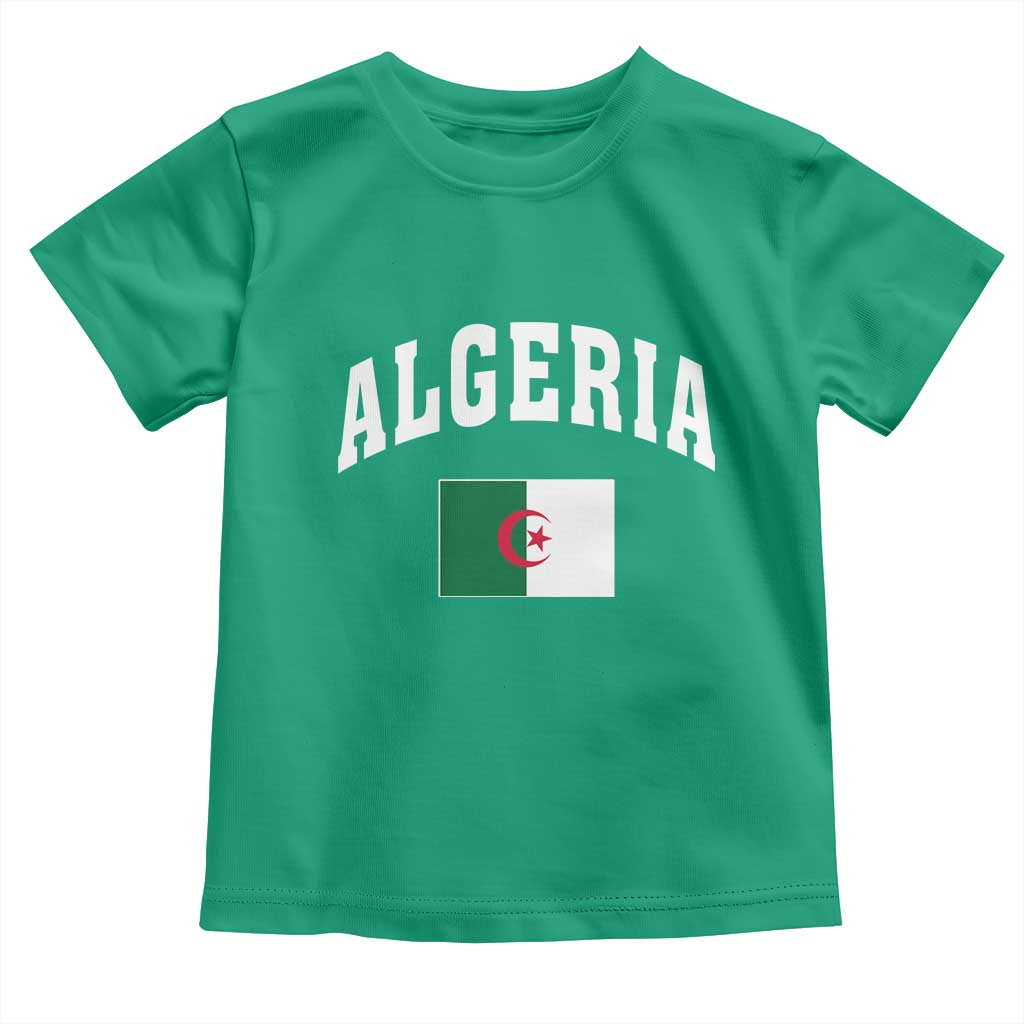 Classic Algeria Varsity Athletic Style Toddler T Shirt Proud Patriotic Algerian Flag