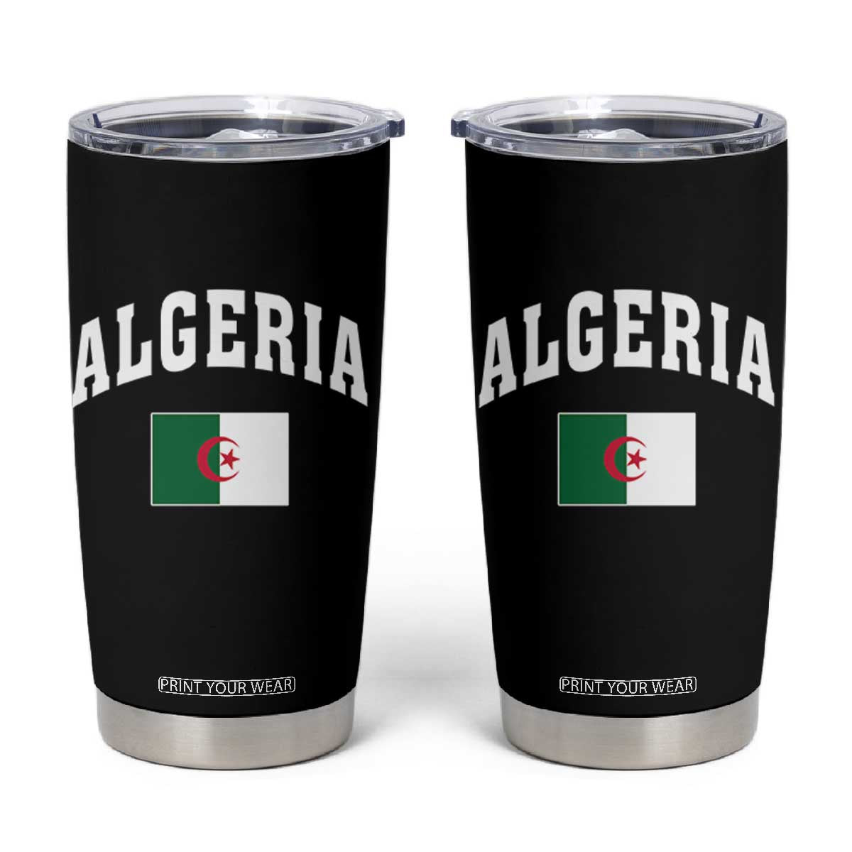 Classic Algeria Varsity Athletic Style Tumbler Cup Proud Patriotic Algerian Flag