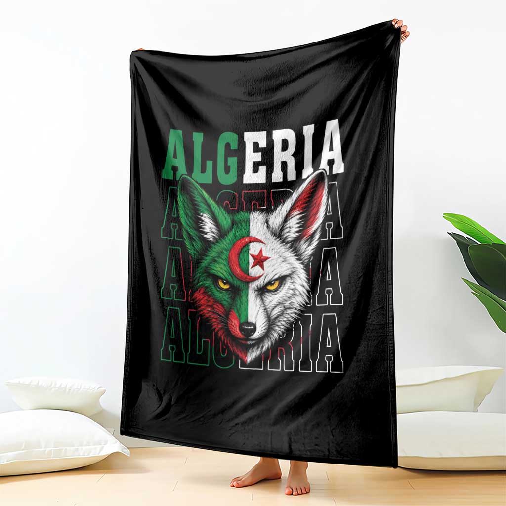 Algerian Fennec Fox Face Algeria National Flag Graphic Throw Blanket Proud North African Desert Animal TS02 Print Your Wear