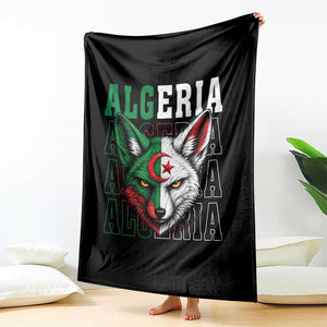 Algerian Fennec Fox Face Algeria National Flag Graphic Throw Blanket Proud North African Desert Animal TS02 Print Your Wear