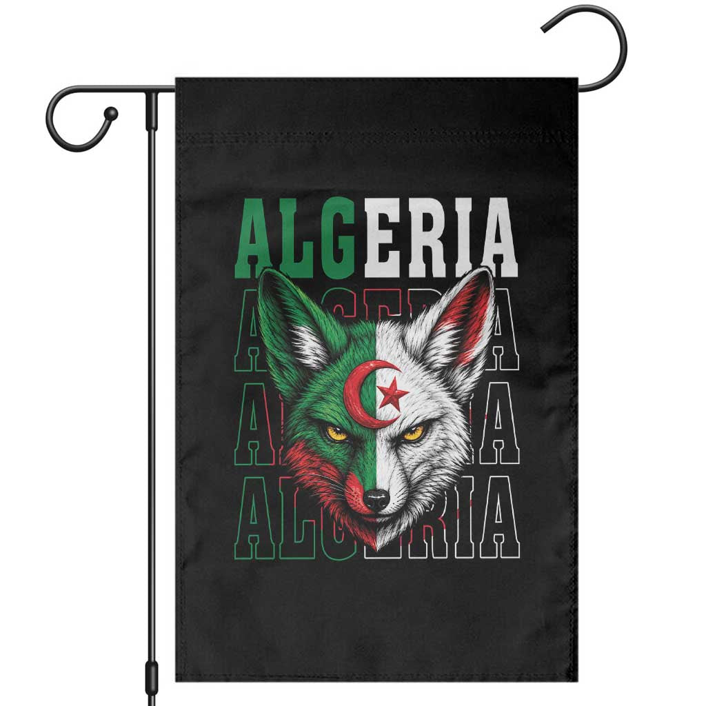 Algerian Fennec Fox Face Algeria National Flag Graphic Garden Flag Proud North African Desert Animal TS02 Black Print Your Wear