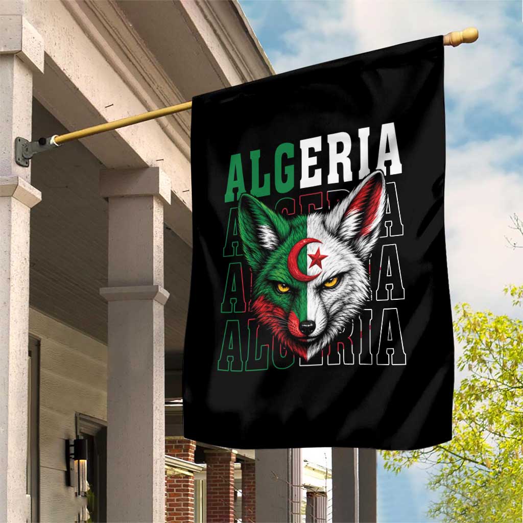 Algerian Fennec Fox Face Algeria National Flag Graphic Garden Flag Proud North African Desert Animal TS02 Print Your Wear